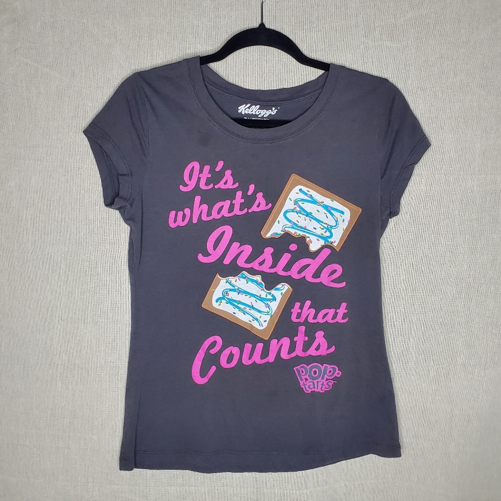 ◇ Poptart Its What's Inside That Counts Brown Short Sleeve T-Shirt Size Large